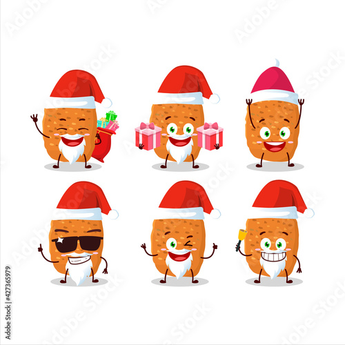 Santa Claus emoticons with chicken nugget cartoon character