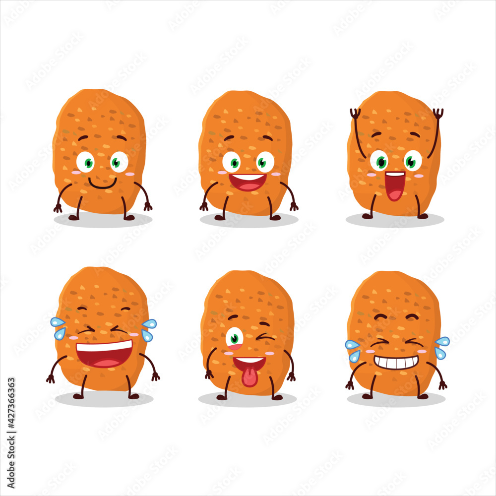 Chicken nugget cartoon character are playing games with various cute  emoticons. Vector illustration Stock Vector Image & Art - Alamy