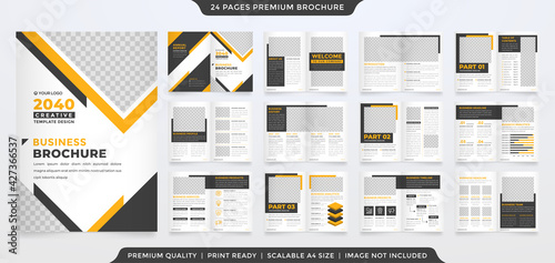 business bifold brochure template design with minimalist and modern style use for business profile