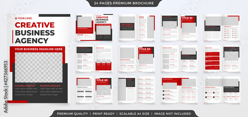 business bifold brochure template design with minimalist and modern style use for business profile