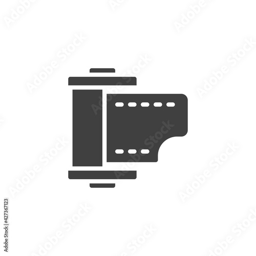 Camera film roll vector icon