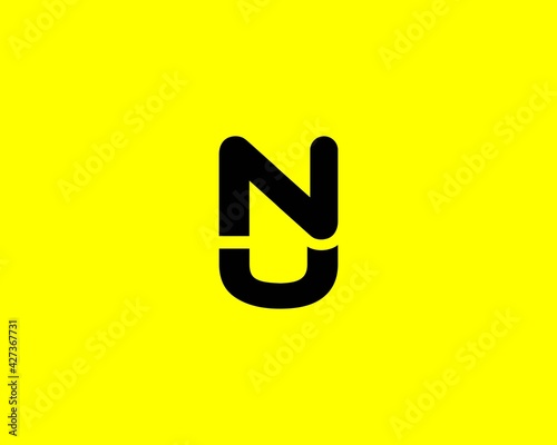 UN NU letter logo design vector template