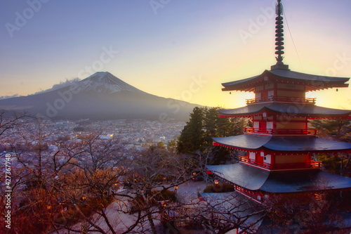 富士山と神社