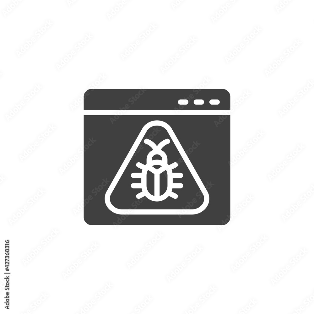 Website virus bug vector icon Website virus bug vector icon