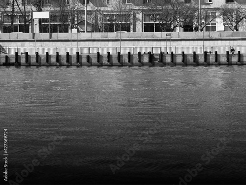 Photography Moscow river embankment architecture background
