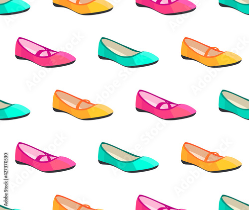 Seamless pattern with stylized woman shoes. Pretty endless texture for your design.