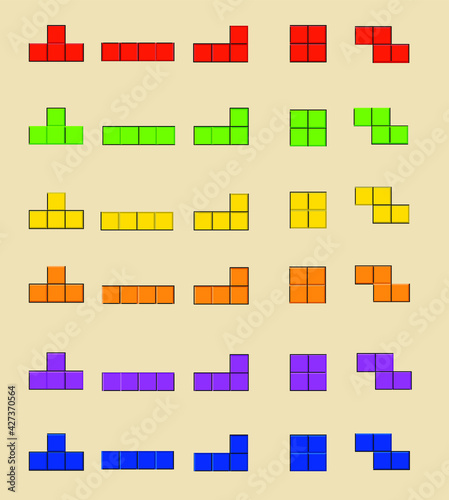 Tetris Vector collection pieces