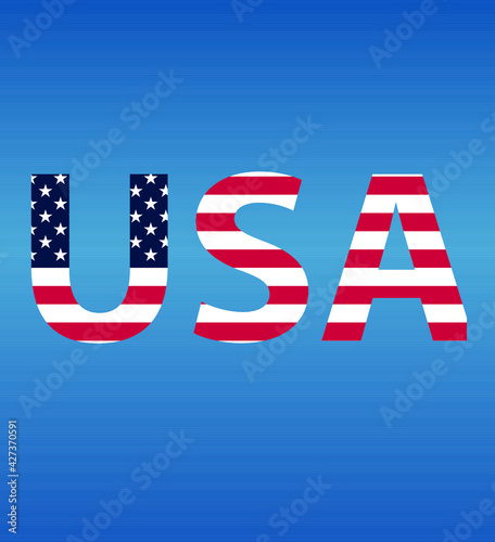 USA word with flag vector