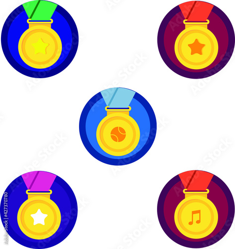 Vector icons set Badges and medals