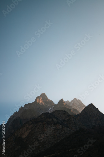 mountains in the morning