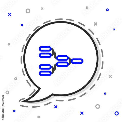 Line Results and standing tables scoreboard championship tournament bracket icon isolated on white background. Colorful outline concept. Vector Illustration