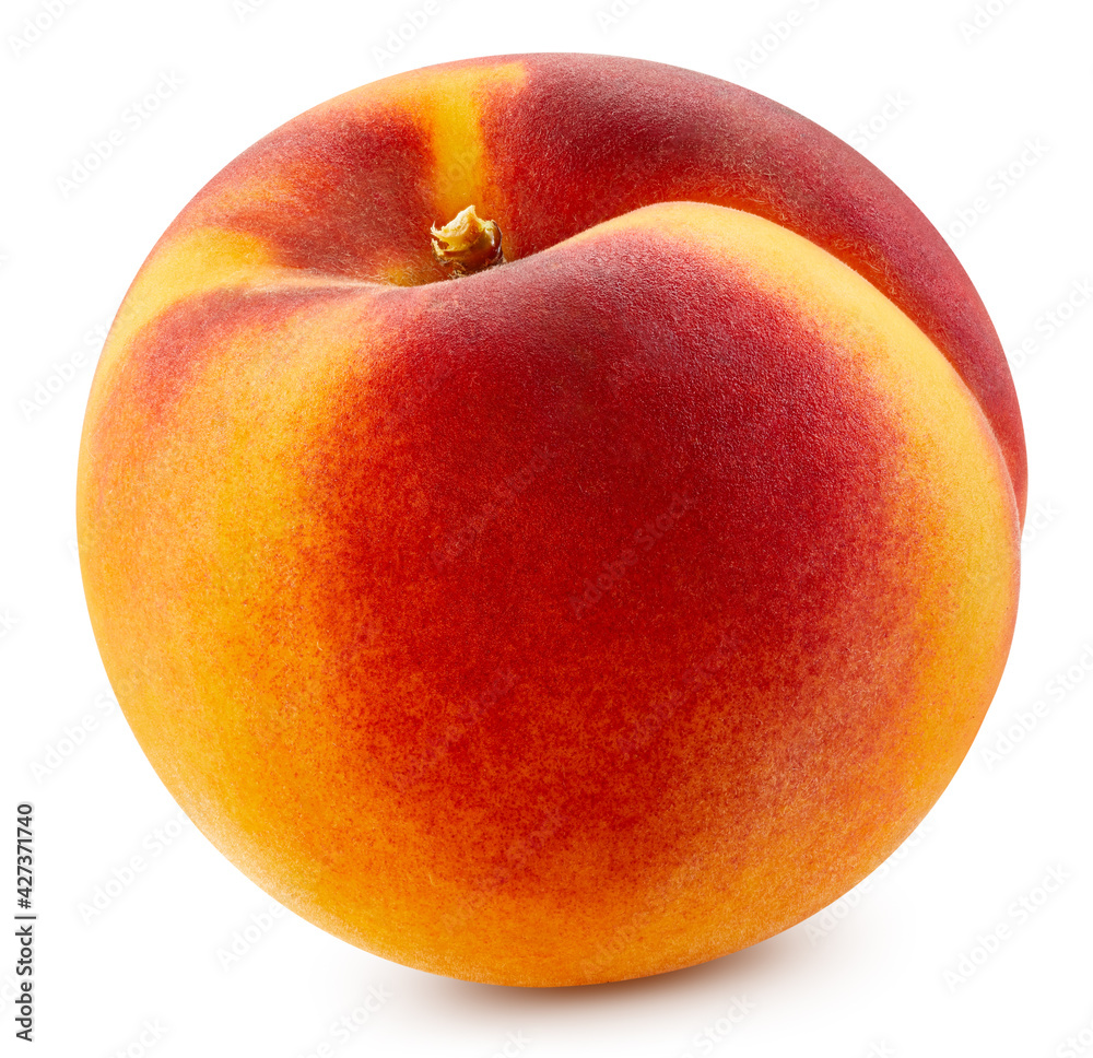 Whole peach on white background Whole peach on white background