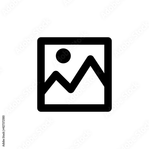 Image picture, simple web or mobile interface vector icon. Isolated on white background. Arrow symbol for your web site design, logo, app, UI.