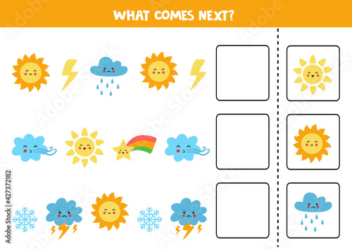 What comes next game with cute colorful weather elements.