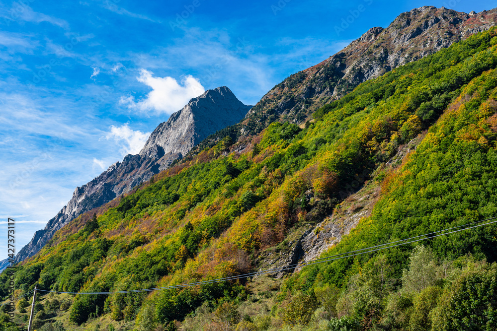 Landscape view of the mountains around Le Bourg d'Oisans in France Landscape view of the mountains around Le Bourg d'Oisans in France