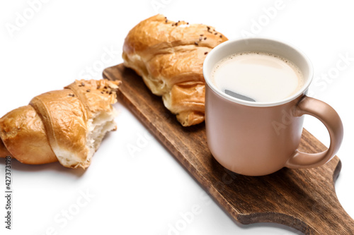 Freshly baked croissant and...