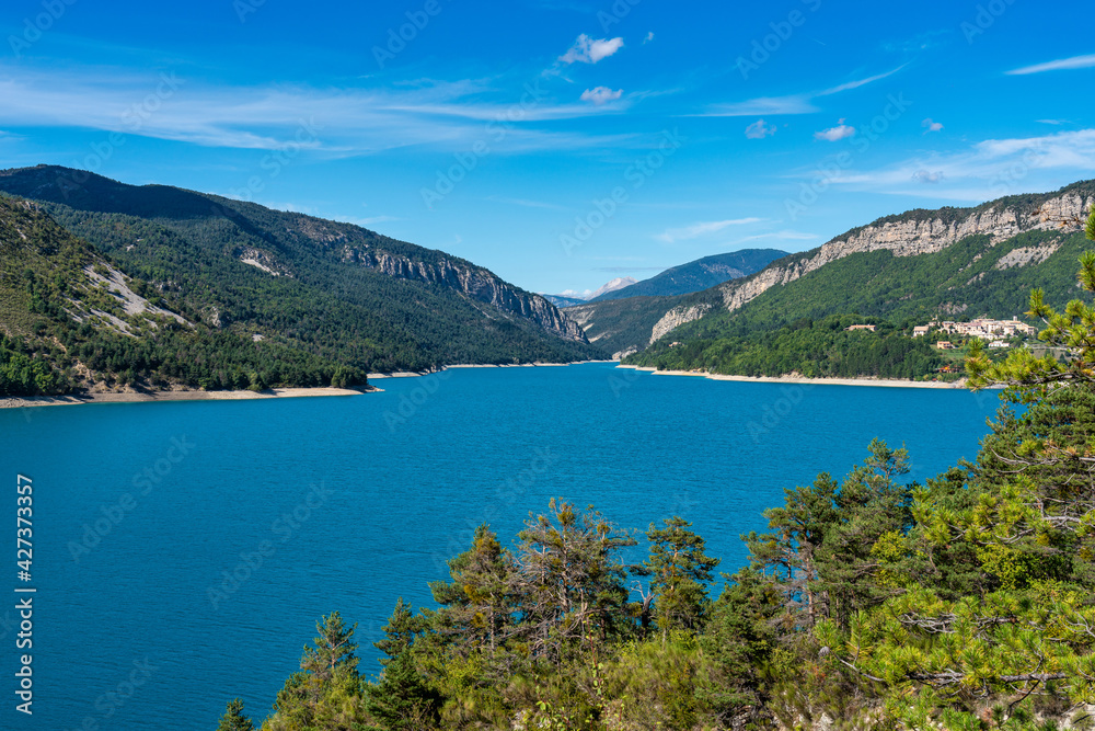 Lac de Castillon near Verdon River, Saint-Julien-du-Verdon, Provence, France Lac de Castillon near Verdon River, Saint-Julien-du-Verdon, Provence, France