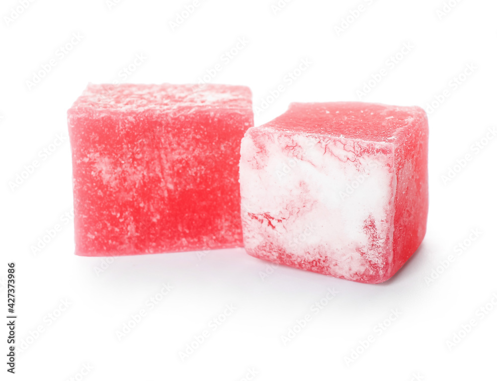 Turkish delight on white background Turkish delight on white background