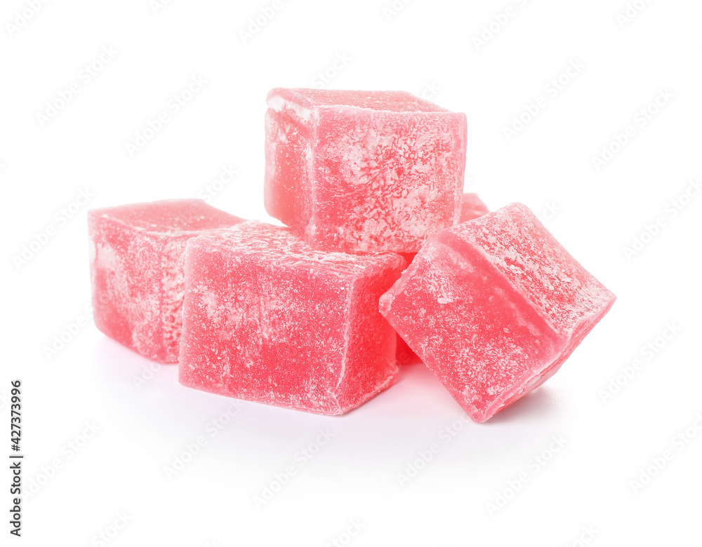 Turkish delight on white background Turkish delight on white background