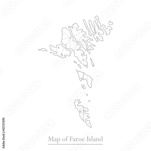 Vector map of Faroe Islands with trendy triangles design polygonal abstract. Vector illustration eps 10