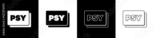 Set Psychology icon isolated on black and white background. Psi symbol. Mental health concept, psychoanalysis analysis and psychotherapy. Vector