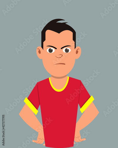 Teenager daunting facial expression vector illustration. Businessman character expression for design, motion or animation. Young businessman character expression for design, motion or animation.