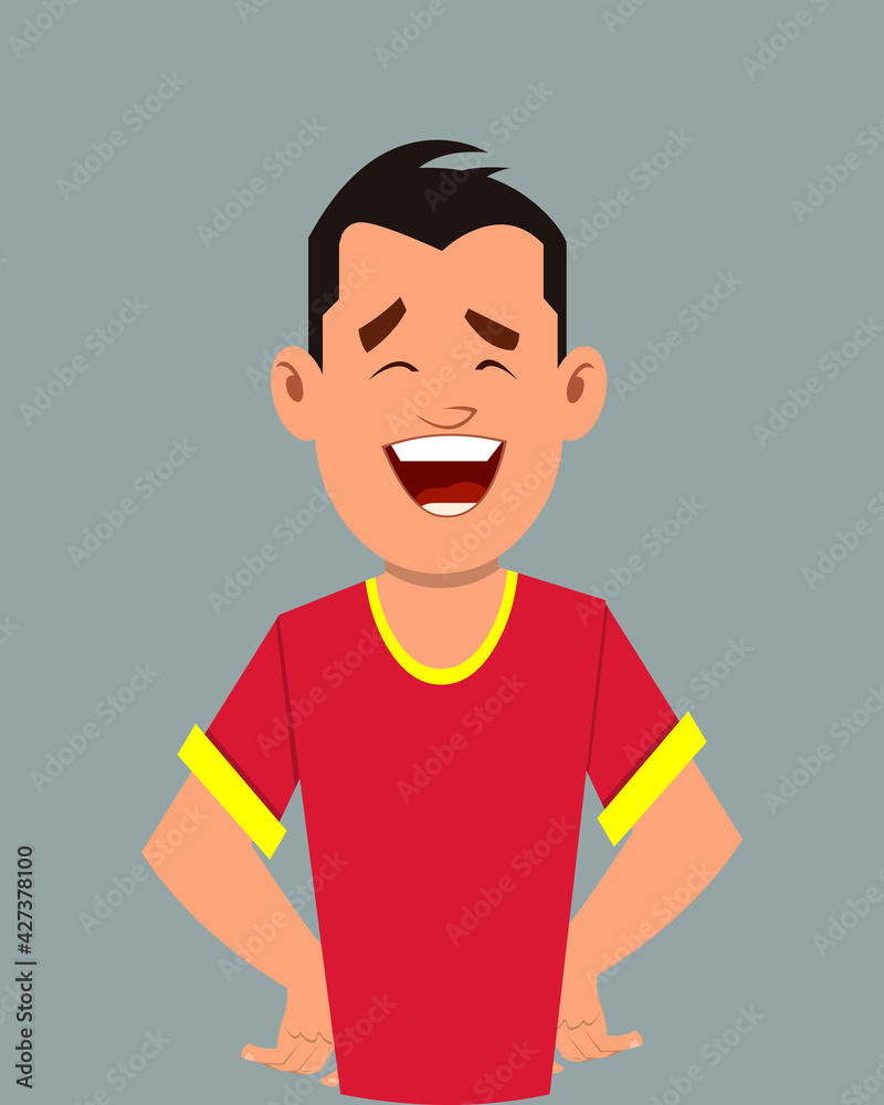 Teenager joy facial expression vector illustration. Young businessman character expression for design, motion or animation. Teenager joy facial expression vector illustration. Young businessman character expression for design, motion or animation.