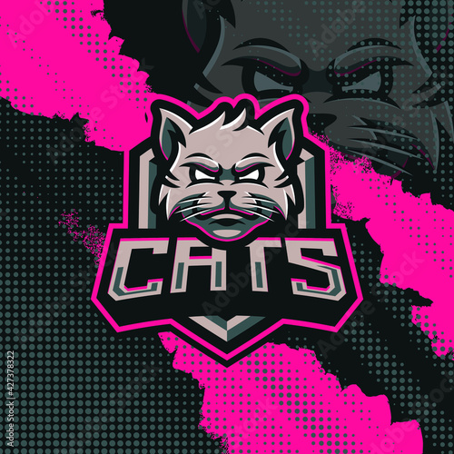 Photography Cats mascot logo design illustration
