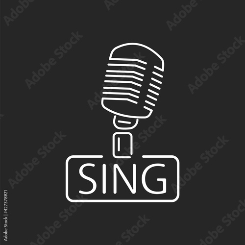 White Silhouette Sing stage microphone