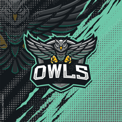 Owls mascot logo design illustration