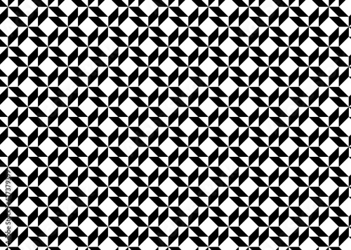 Patrón de diamantes negros  formando figuras  sobre   fondo blanco