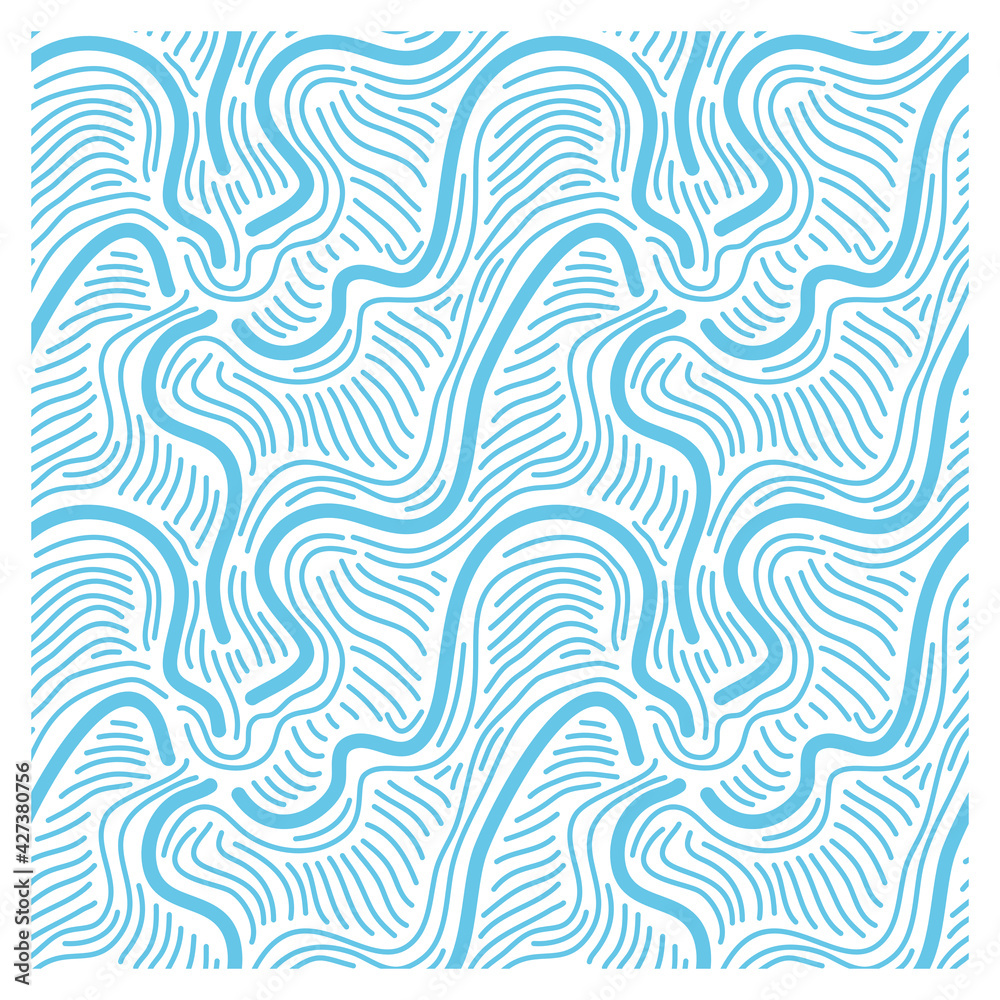 Seamless pattern of mono ink waves. 