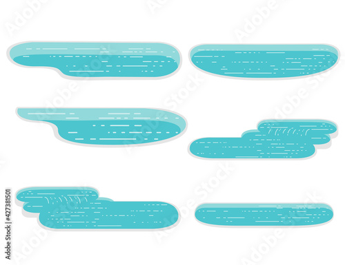 Set of different shapes forms swimming pools top view vector illustration isolated on white background