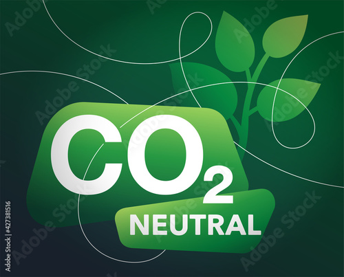 CO2 neutral banner in eco-friendly style