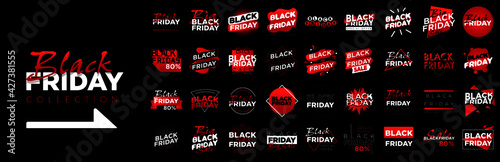 Vector Illustration for black friday sale label tag set. For art template design, page, mockup brochure style, banner, idea, cover, booklet, print, flyer, book, card, ad, sign, poster, badge