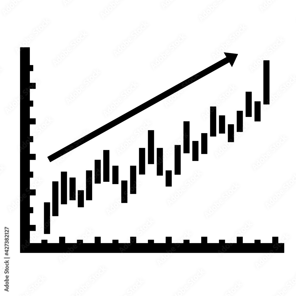 Stock market icon isolated on white background Stock market icon isolated on white background