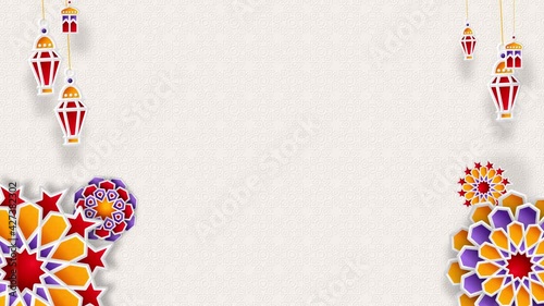 4K seamless looping EID MUBARAK celebration background 