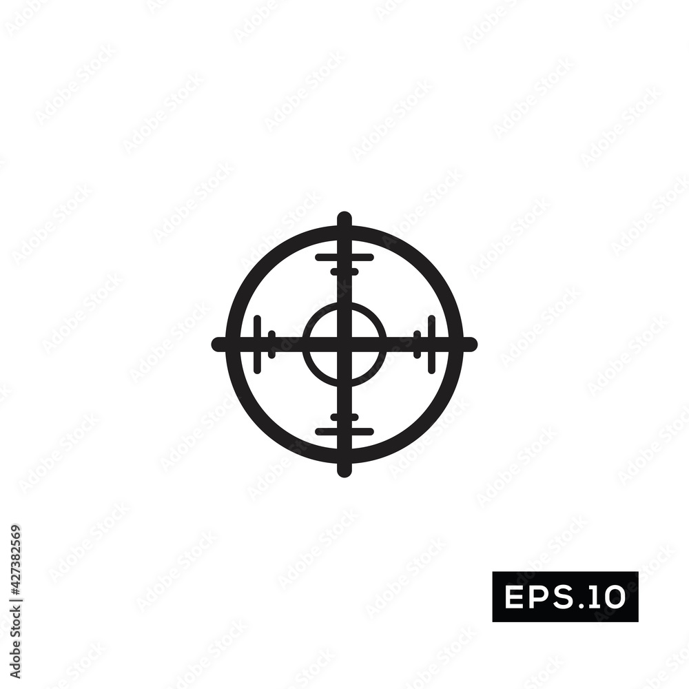 Scope icon vector. Crosshair icon or logo symbol vector Scope icon vector. Crosshair icon or logo symbol vector