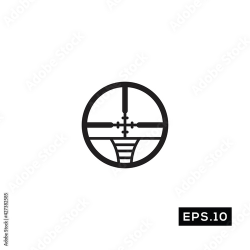 Scope icon vector. Crosshair icon or logo symbol vector