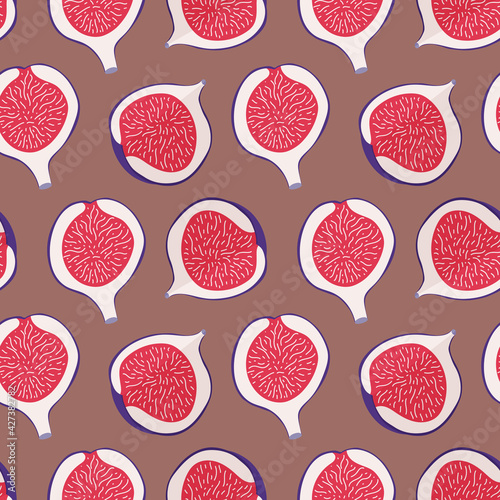 Seamless pattern with figs. For prints, backgrounds, wrapping paper, textile, wallpaper, etc.