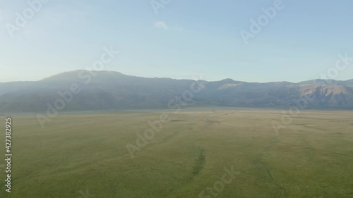 pull away shot on mountains in the distance