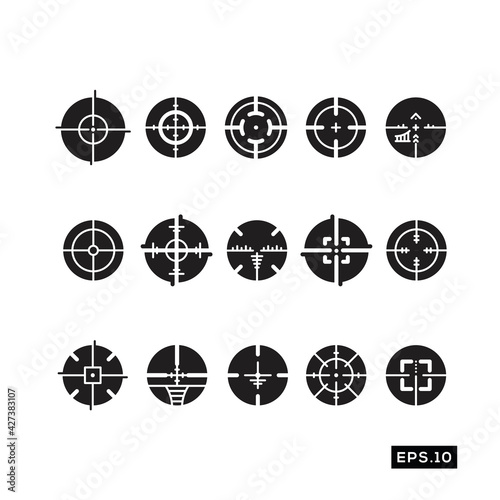 Scope icon vector. Crosshair icon or logo symbol vector