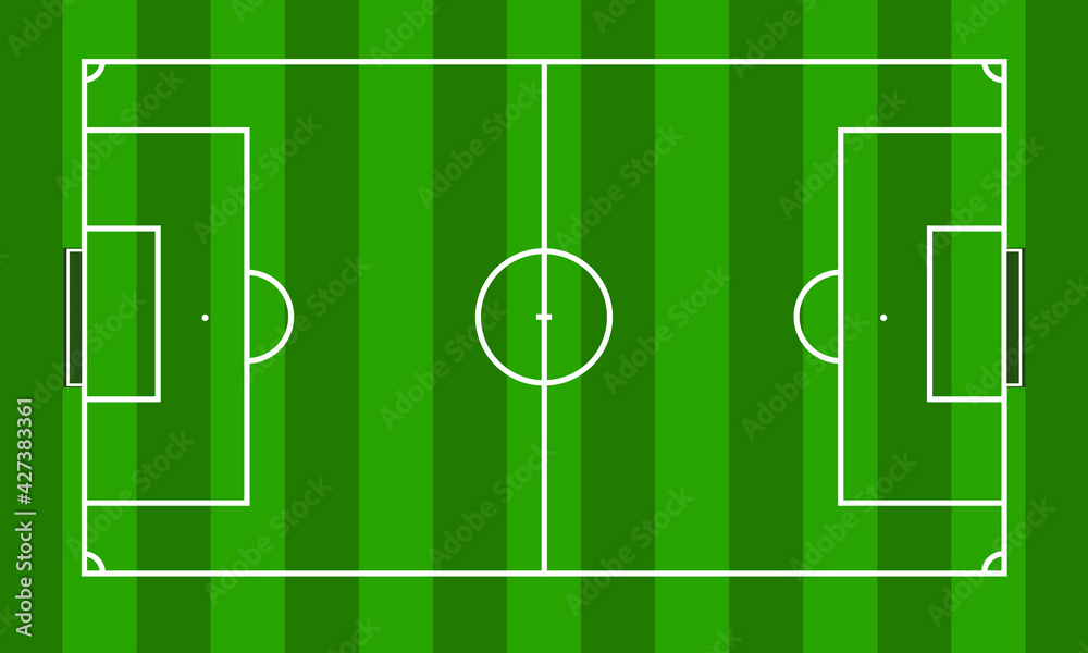 Soccer field in green grass stadium background design vector illustration Soccer field in green grass stadium background design vector illustration