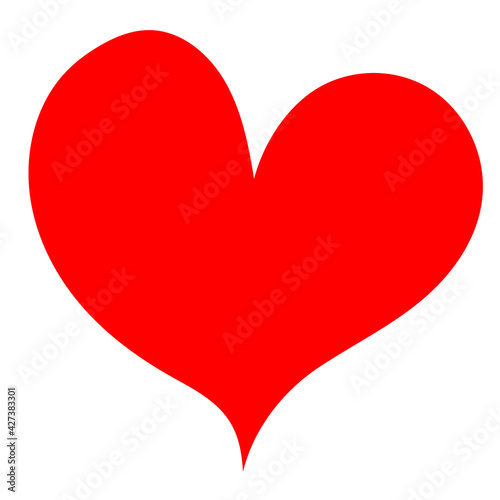 Red heart - symbol of lovers, flat doodle cartoon vector. Mother's Day is an icon for the holiday.