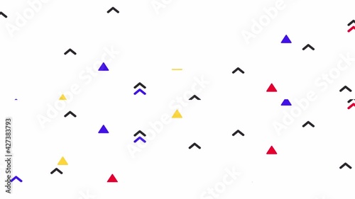 4K Seamless loop Bright modern abstract retro background with multicolored simple moving geometric shapes . Seamless loop
