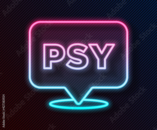 Glowing neon line Psychology icon isolated on black background. Psi symbol. Mental health concept, psychoanalysis analysis and psychotherapy. Vector
