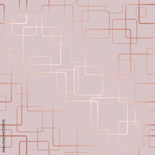 Elegant seamless pattern. Delicate geometric background. Pink abstract texture. Repeated rose gold patern for design prints. Repeating glitter pattern. Modern abstract wallpaper, gift wrapper. Vector