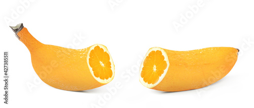 Orange or banana? Isolated photo