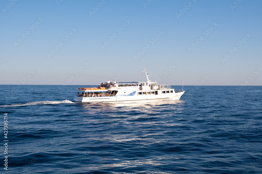 Excursion boat on the Black Sea, Yalta, Crimea. Excursion boat on the Black Sea, Yalta, Crimea.