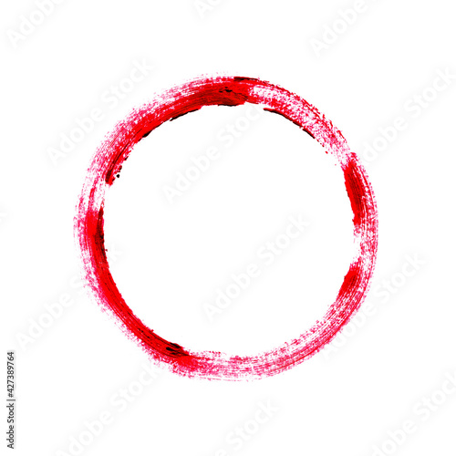 Kreis mit roter Farbe - Abdruck, Rand oder Rahmen